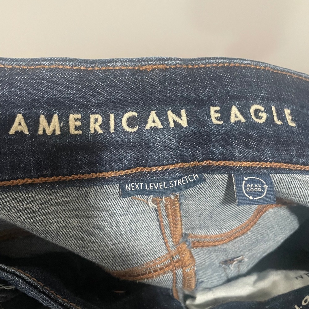 American Eagle Curvy Kick Boot Jeans Womens 6 Short (32x28.5) Dark Wash Stretch - Picture 5 of 8